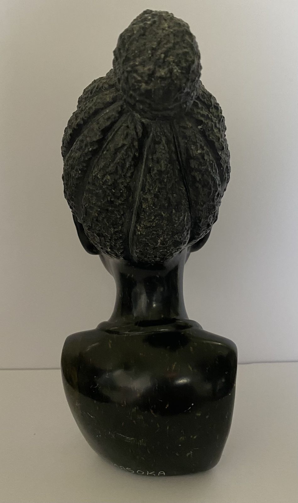 photo for sale Joel Masoka, Original Hand Carved African Female Bust/Shona Statue, Signed