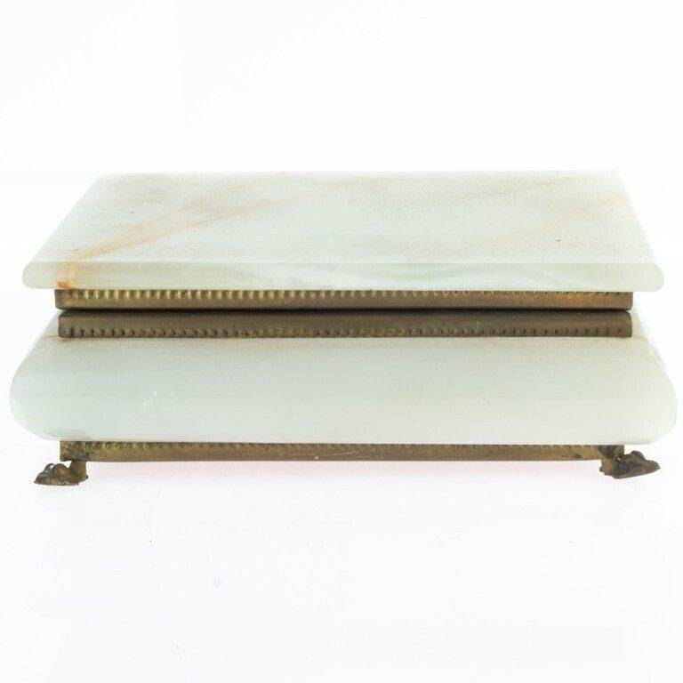 Antique Onyx Paw Footed Jewellery Casket Box