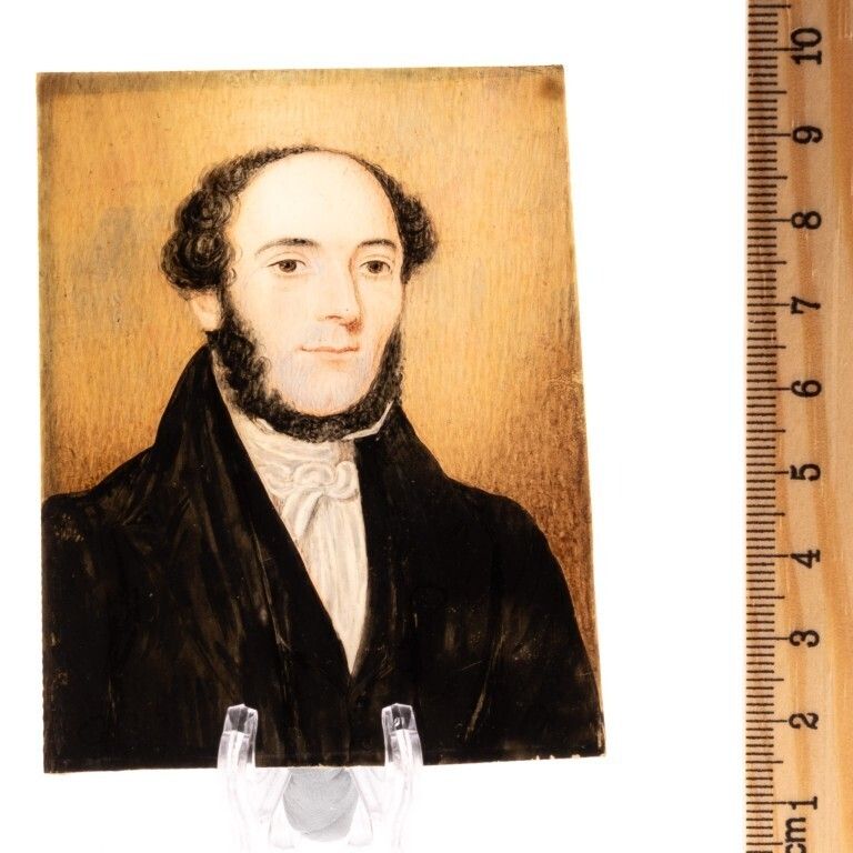 Antique Georgian Portrait Miniature Depicting A Gentleman Early 19th Century photo for sale