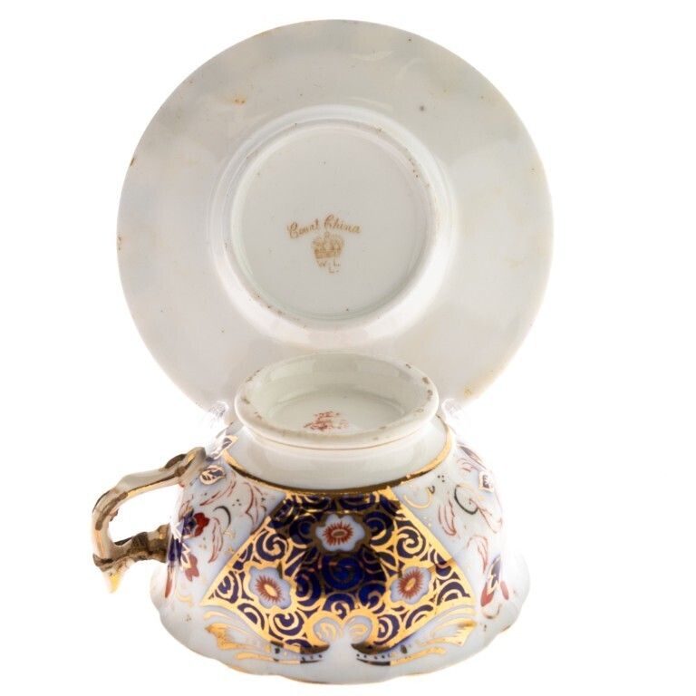 Antique William Lowe Court Porcelain Japanese Imari Pattern Cup And Saucer Early 20th Century photo furniture