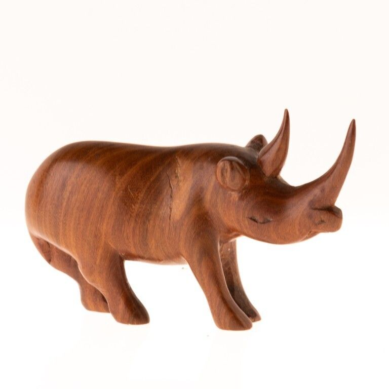 African Ethnographic Carved Wood Rhinoceros Sculpture