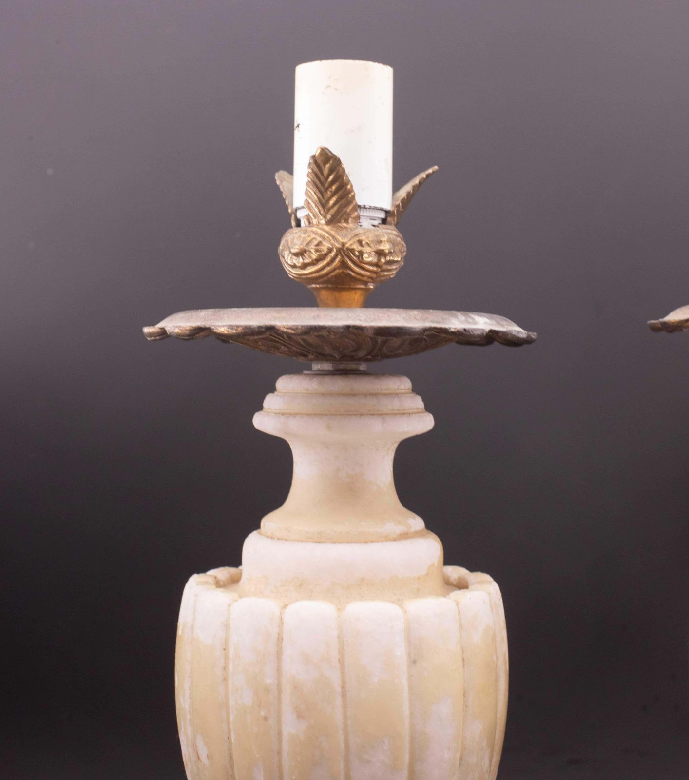Set Of 2 Vintage Neoclassica Alabster Table Lamp By Gregoretti & Co. Volterra photo 1376.0