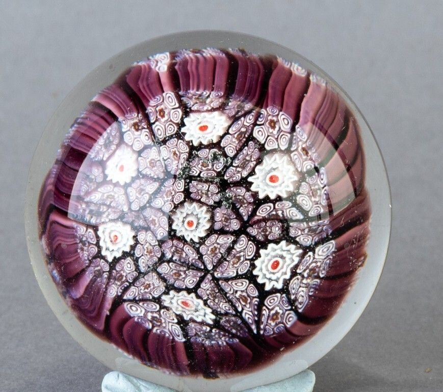 Scottish Perthshire Millefiori Glass Paperweight In Manner Of Murano