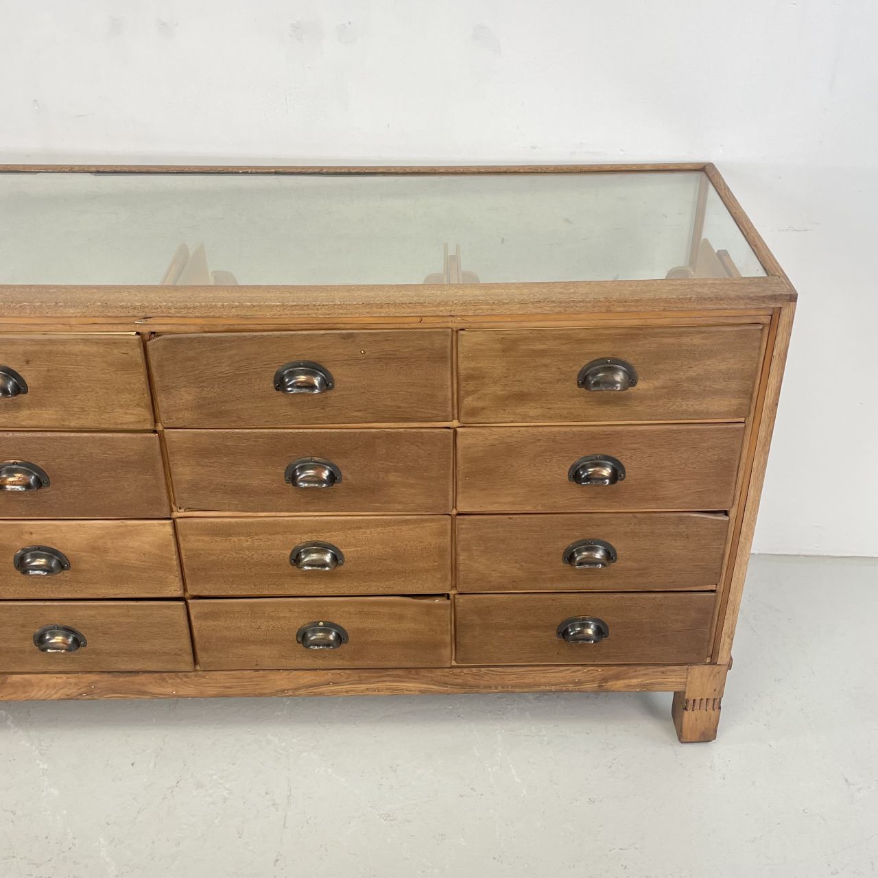 1930s 16 Drawer Oak Shop Counter photo Furniture