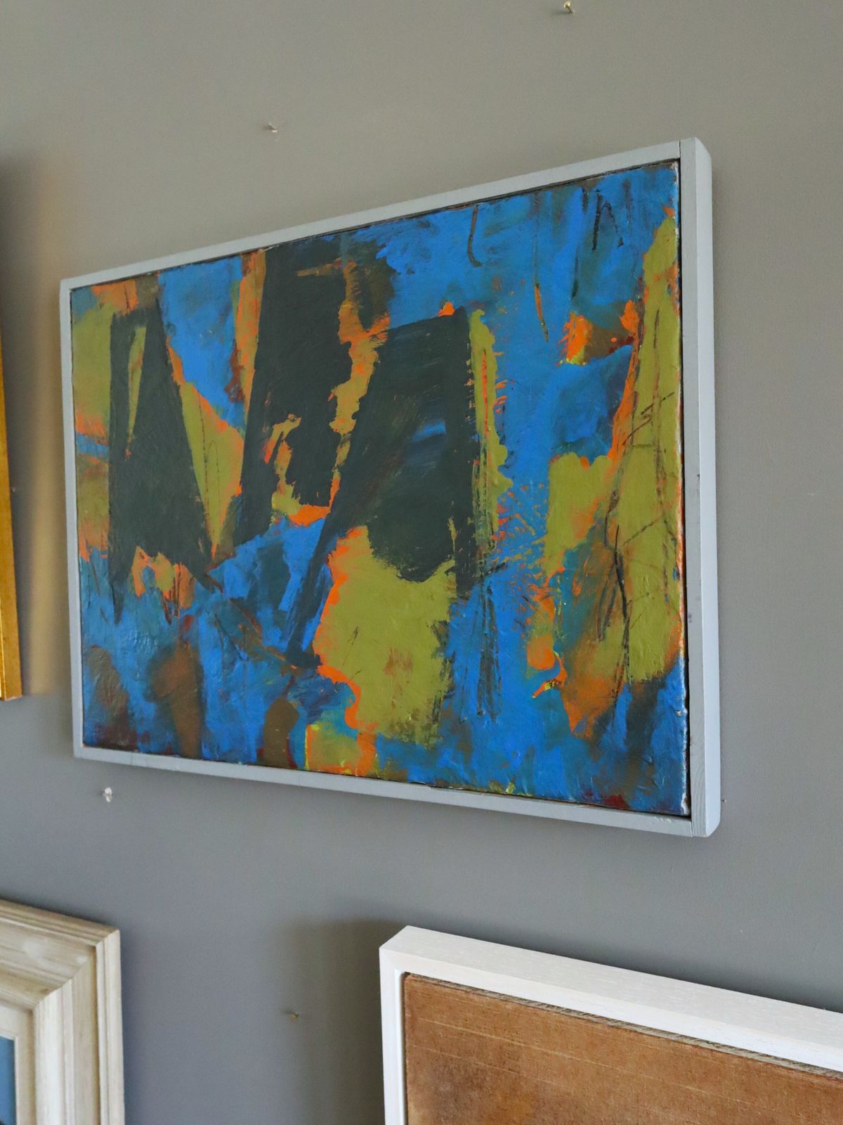 Cobalt Collision Oil Painting, 1990s photo vinterior