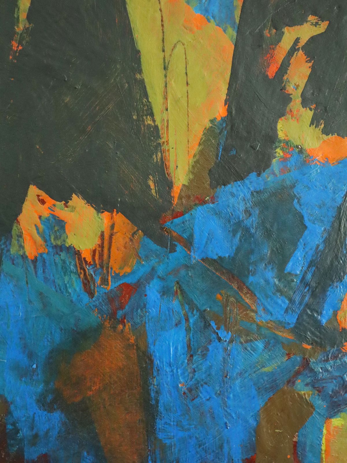 photo for sale Cobalt Collision Oil Painting, 1990s
