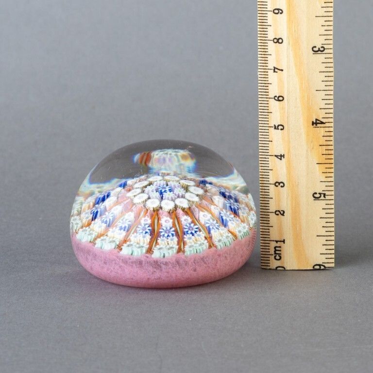 Scottish Perthshire Millefiori Glass Paperweight In Manner Of Murano photo furniture
