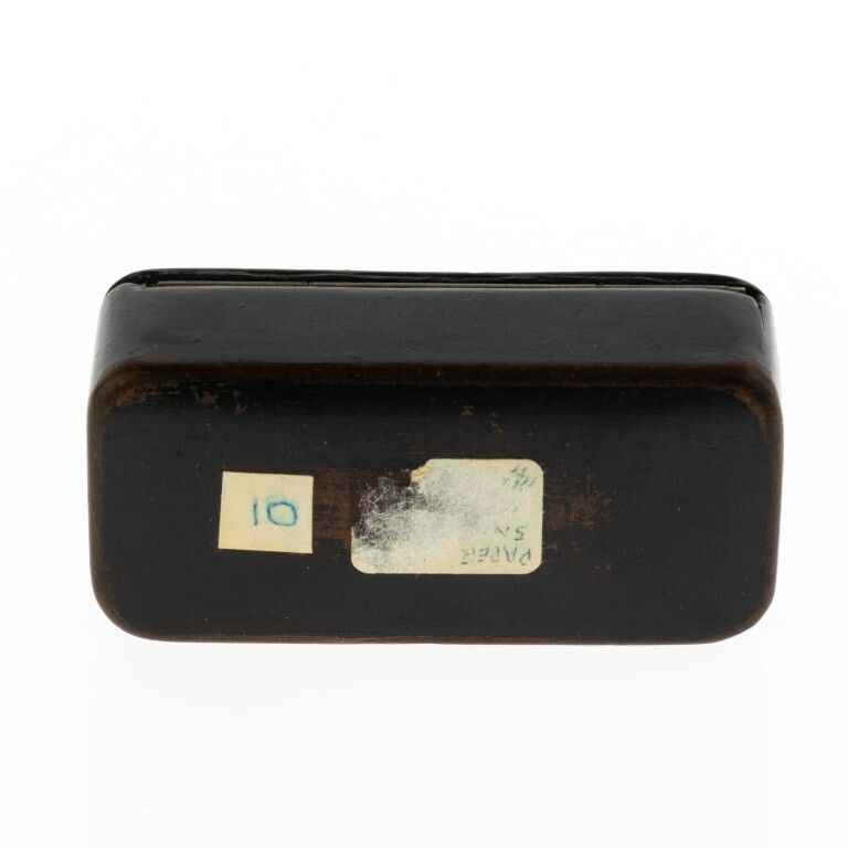 Antique Victorian Inlaid Abalone Shell & Lacquered Papier Mache Snuff Box 19th Century photo Home Decor