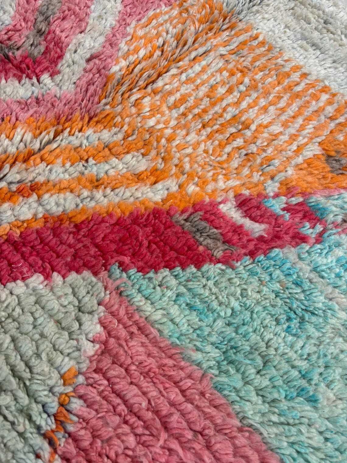 Boho Chic Moroccan Boujaad Wool Rug  Colorful Moroccan Berber Carpet Moroccan Interior Rug photo buy
