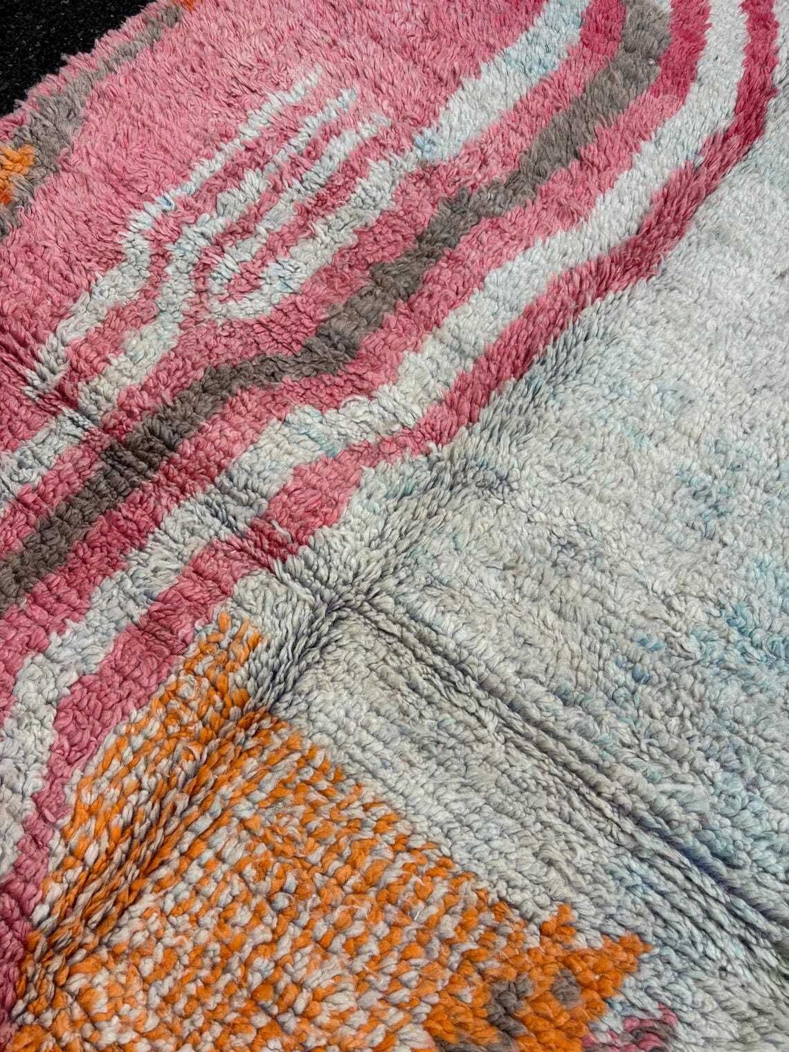 Boho Chic Moroccan Boujaad Wool Rug  Colorful Moroccan Berber Carpet Moroccan Interior Rug photo vintage