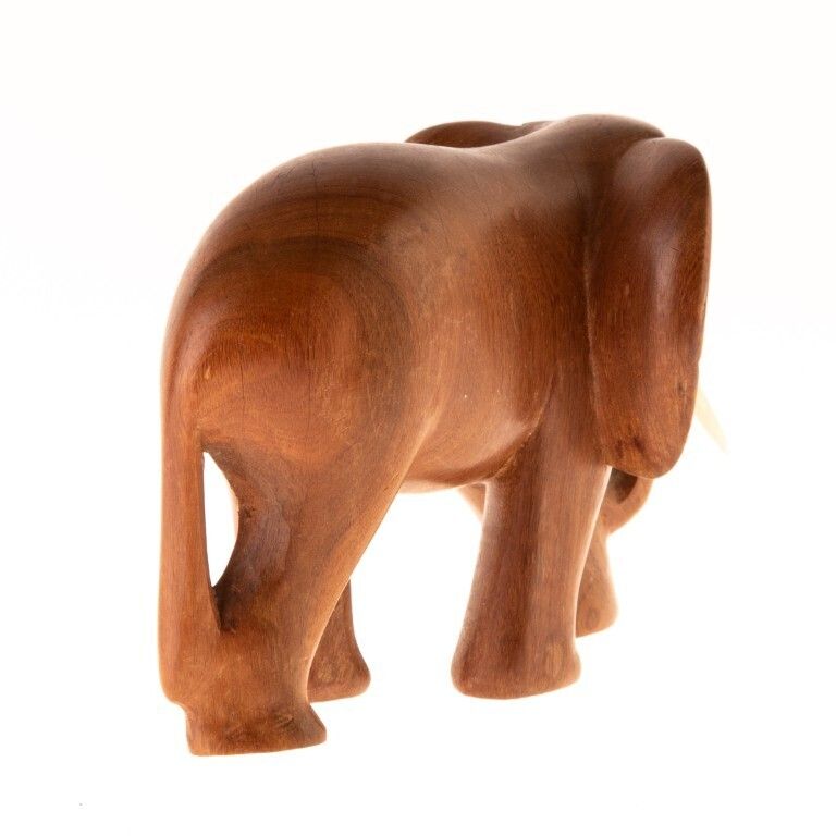 African Ethnographic Mid Century Wood Carving Elephant Sculpture photo furniture