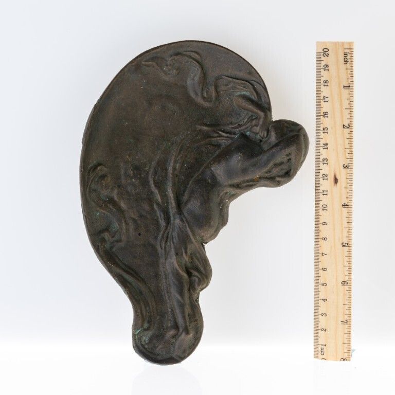 Art Nouveau Cast Iron Nude Maiden Ashtray Early 20th Century photo Home Decor