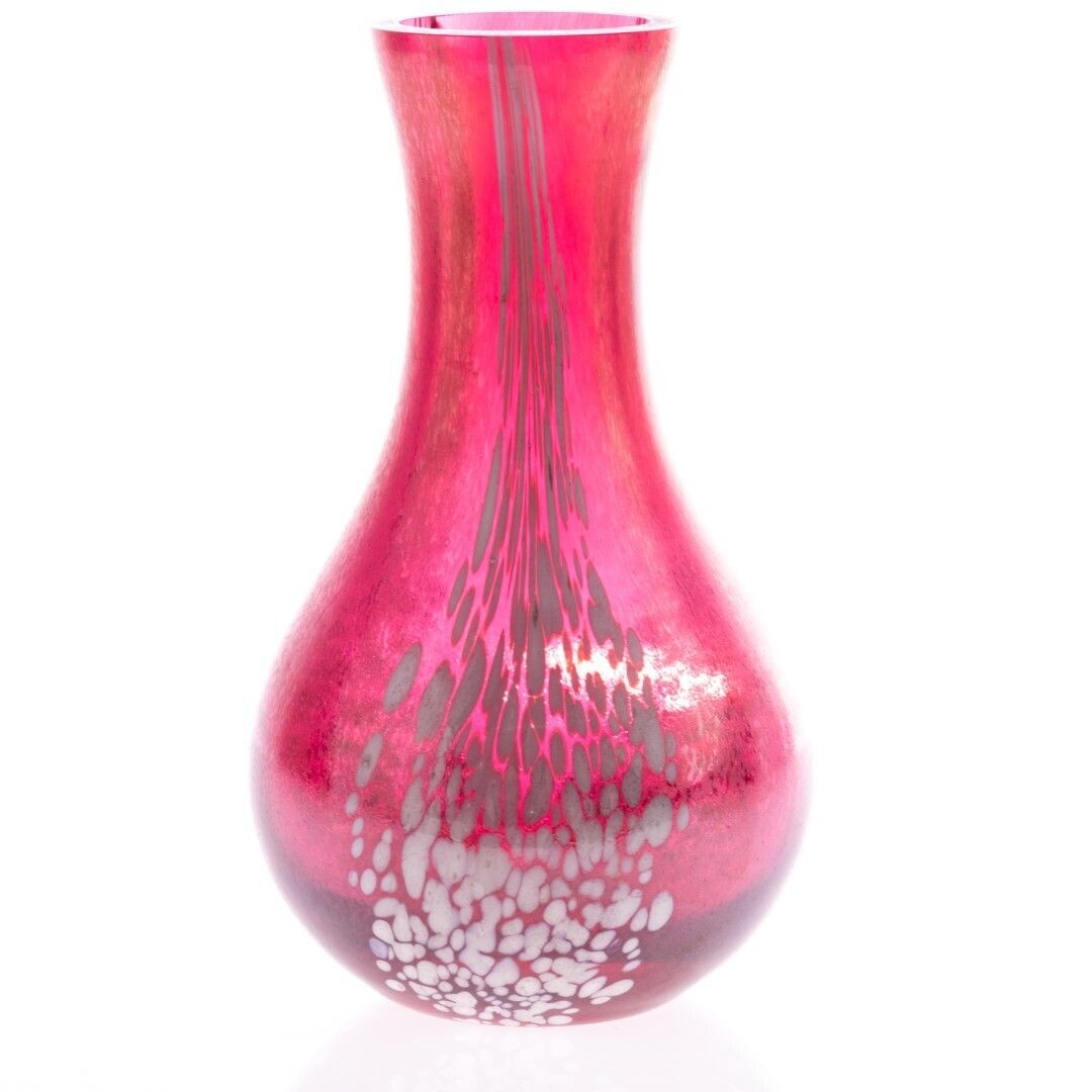 Royal Brierley Hand Blown Studio Iridescent Pink Glass Vase