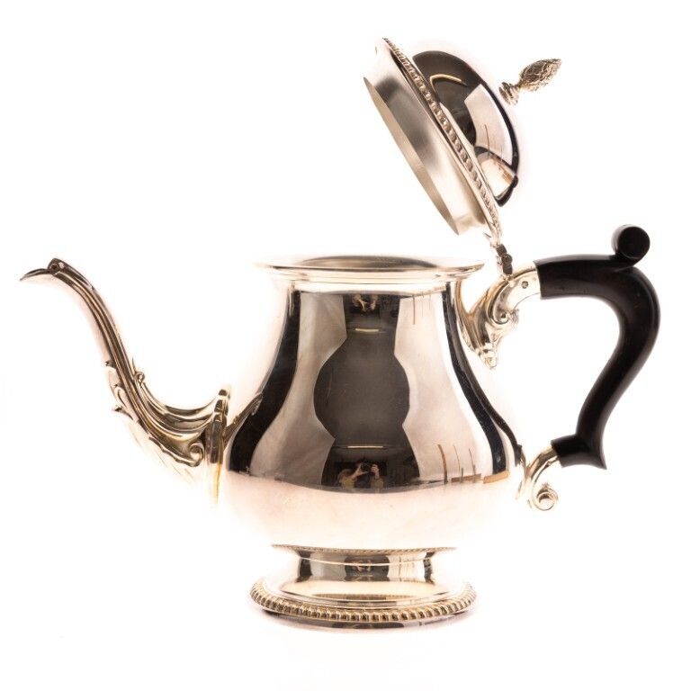 Mid Century Elizabeth II English Silver Plated Teapot By Barker Ellis