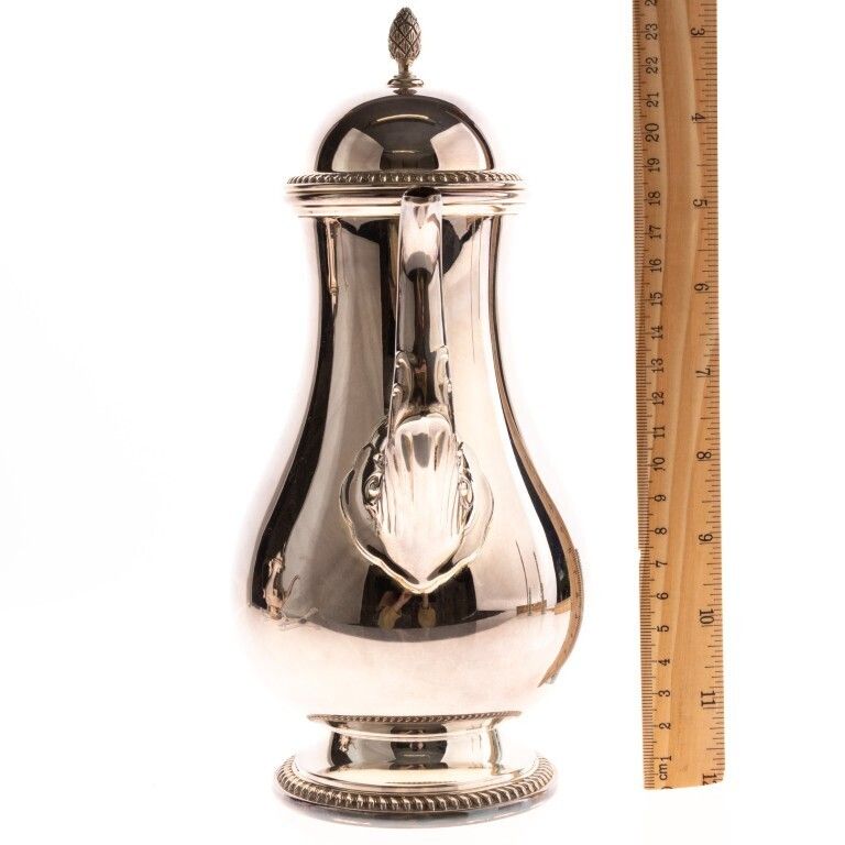Mid Century Elizabeth II English Silver Plated Coffee Pot By Barker Ellis photo for sale