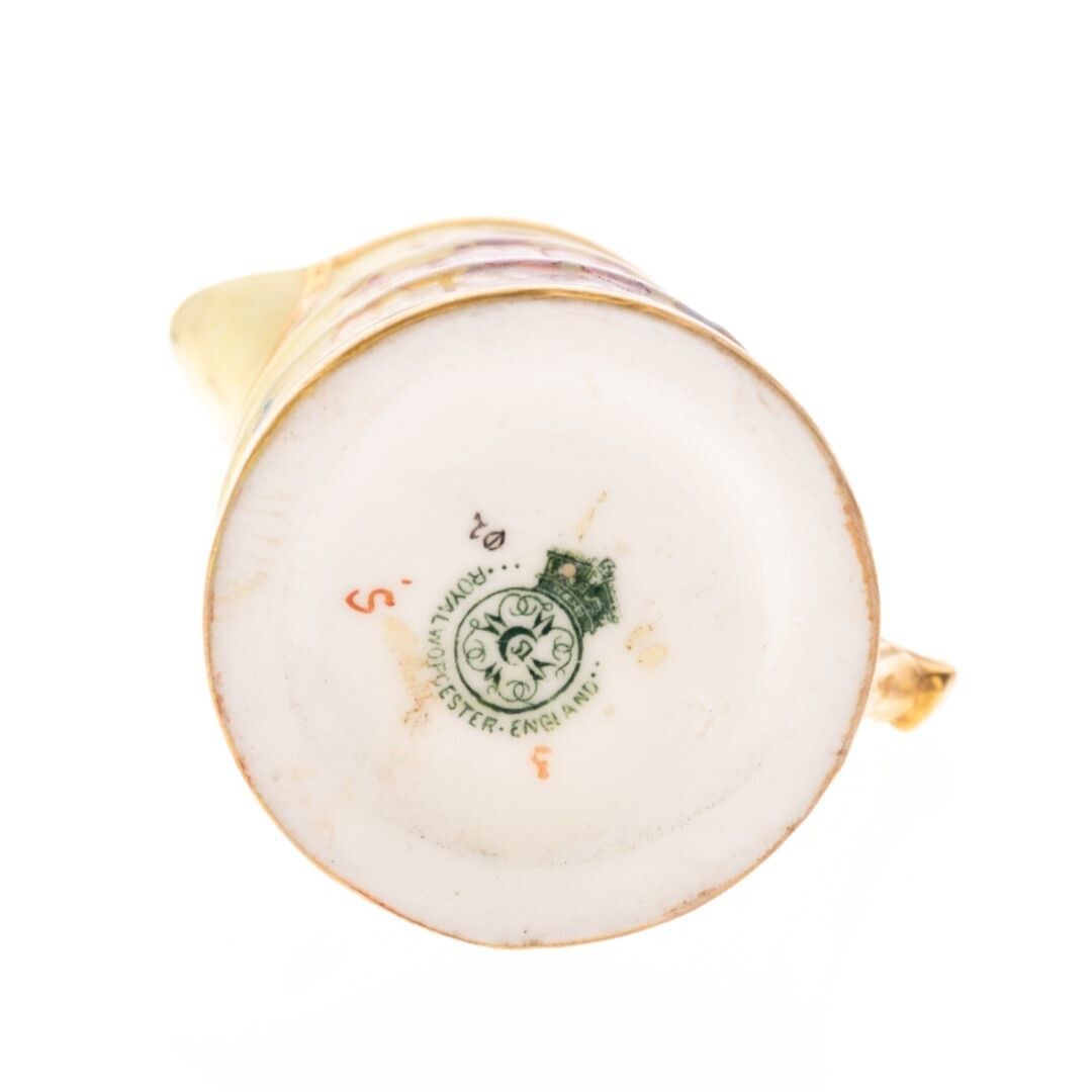Antique Royal Worcester Art Nouveau Hand Painted Blush Porcelain Creamer Jug photo furniture