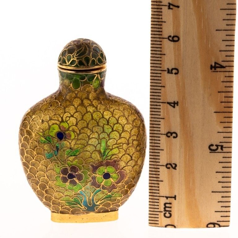 Chinese Plique A Jour Cloisonne Glass Floral Snuff Bottle photo Home Decor