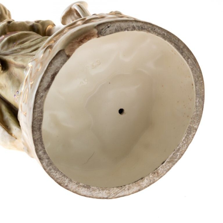 Antique Bohemian Art Nouveau Royal Dux Hand Painted Porcelain Eastern Water Carrier Sculpture photo furniture