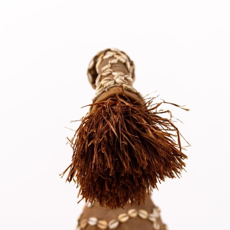 Mid 20th Century African Kuba Helmet Ceremonial Ritual Mask With Shells, Animal Fibres & Raffia photo for sale