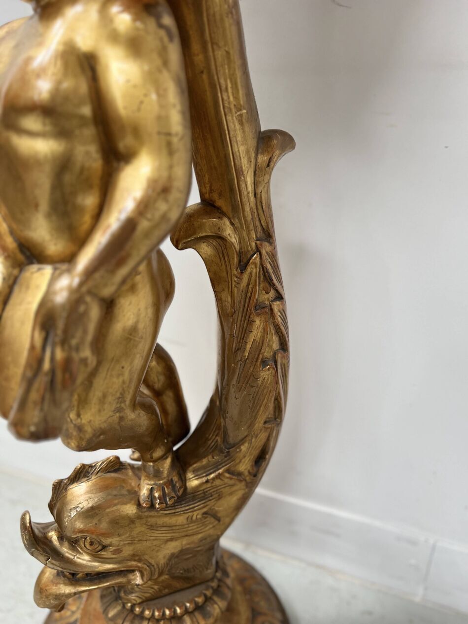 19th Century Gilded Carved Wooden Presentation Column photo 1611.0