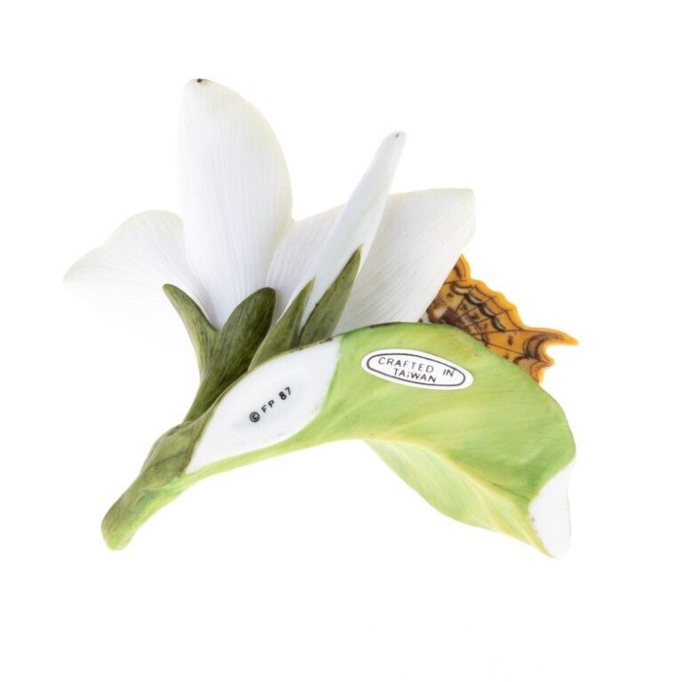 Franklin Mint Hand Painted Fine Porcelain Butterfly Sculpture photo for sale