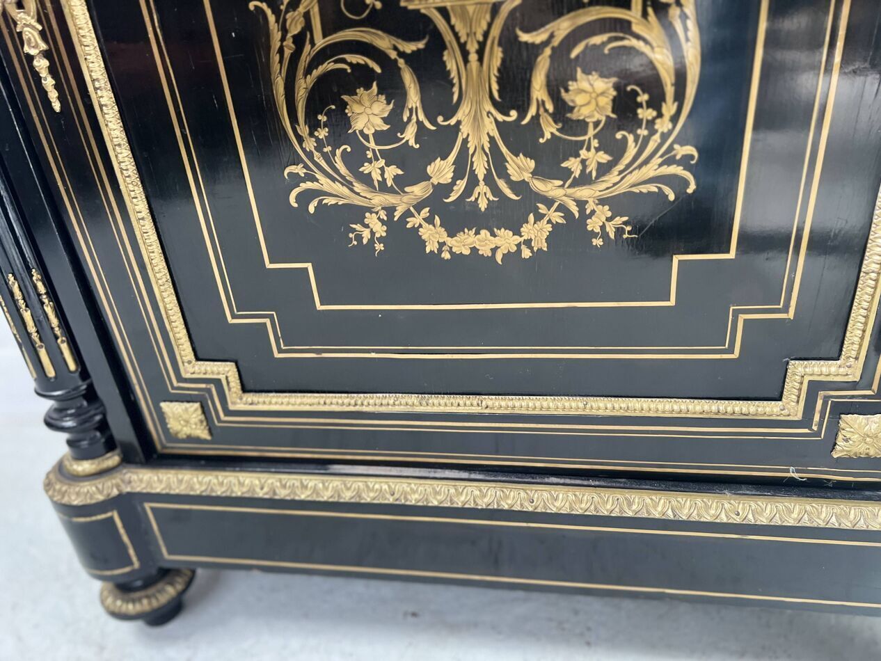 Napoleon III Furniture Has A Black Wooden Door And Brass Marquetry 19th Century photo furniture