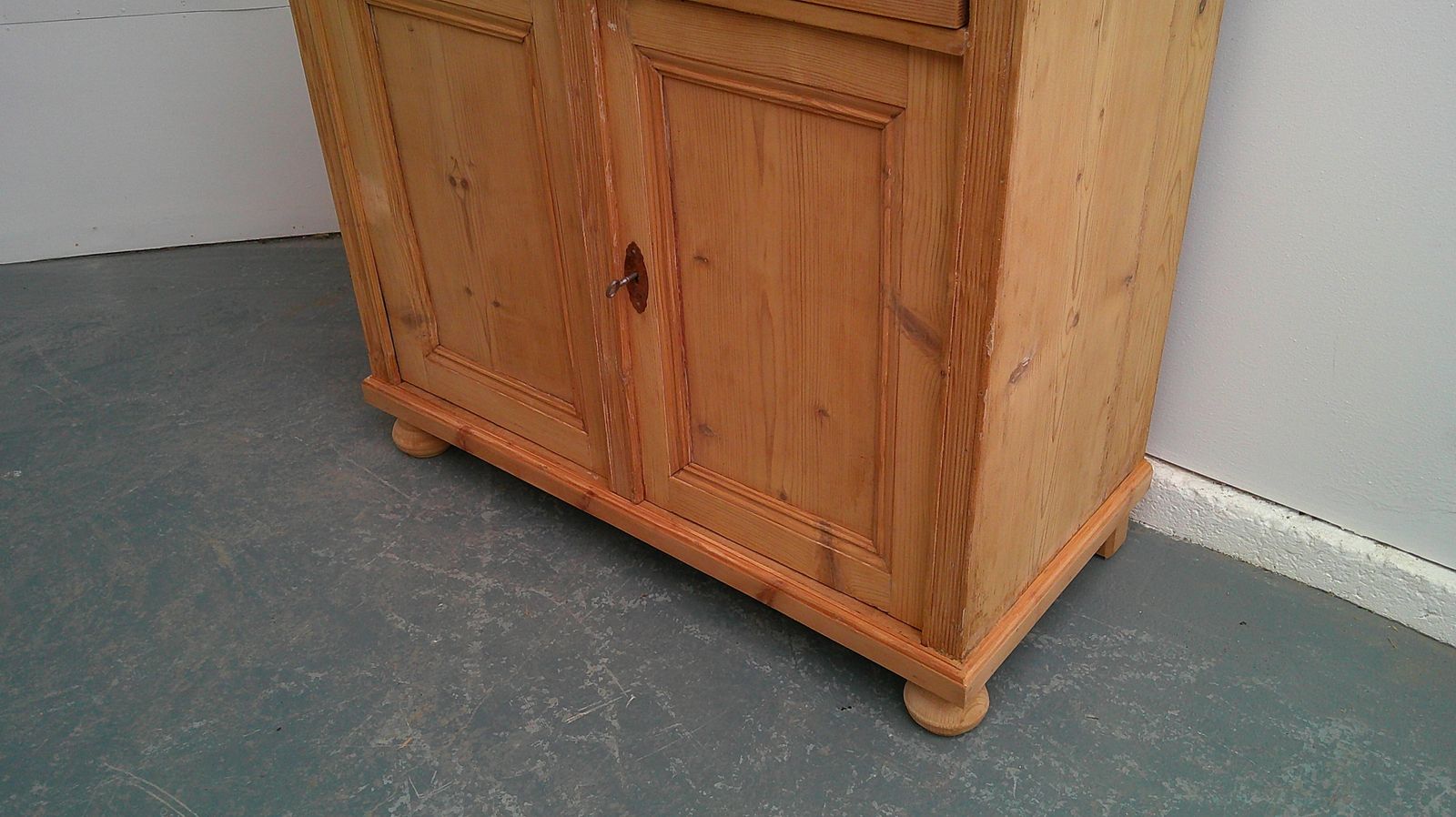 A Lined Pine Shallow Victorian Dresser Base To Wax/Paint photo vintage