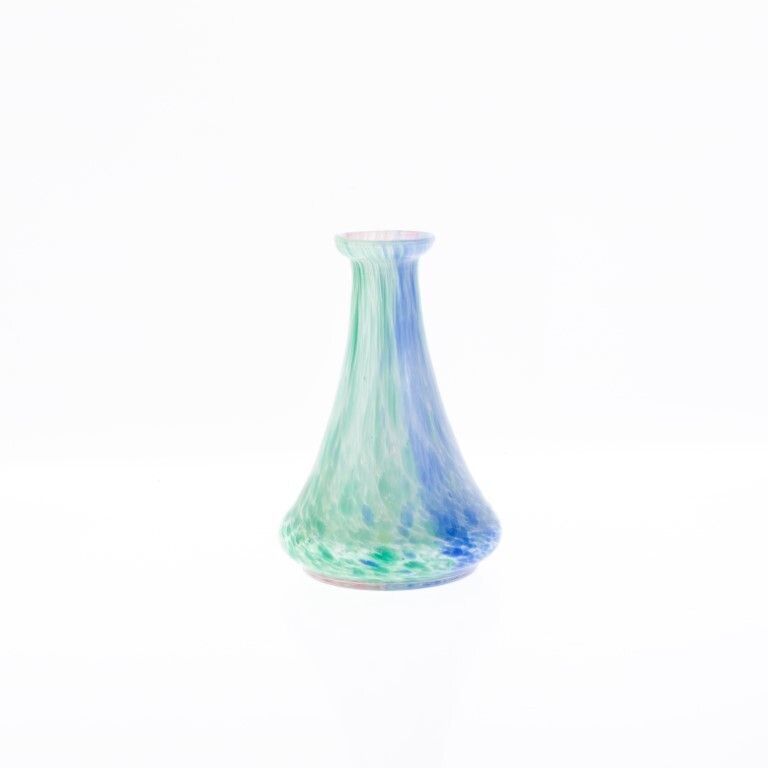 Mid Century Caithness Scottish Hand Blown Mottled Pink, Green And Blue Studio Glass Vase photo Home Decor