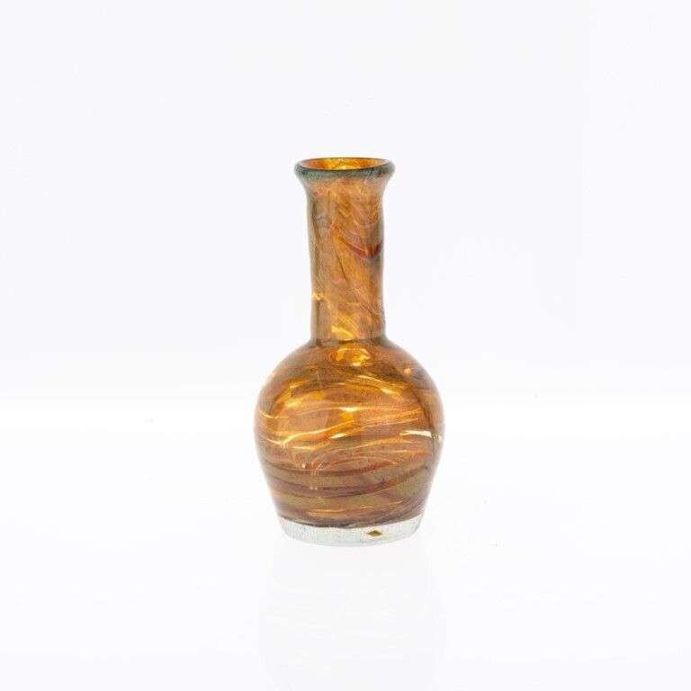 Mid Century Mdina Hand Blown Maltese Studio Glass Bottle Vase