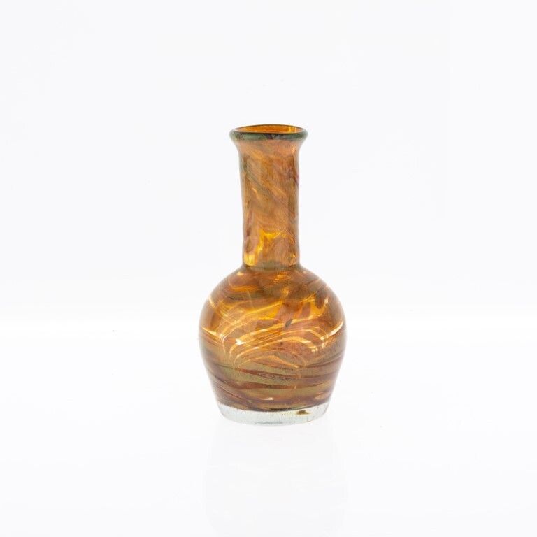 Mid Century Mdina Hand Blown Maltese Studio Glass Bottle Vase photo furniture