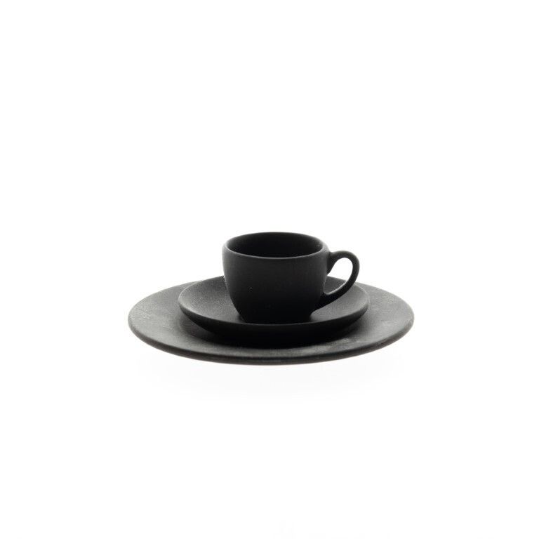 Wedgwood Miniature Novelty Black Basalt Jasperware Ceramic Porcelain Teacup And Saucers photo Home Decor