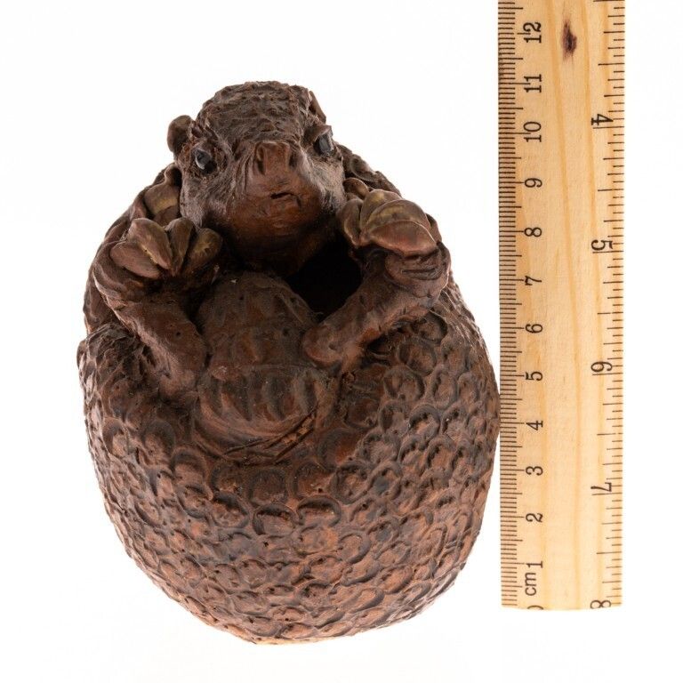 Mid Century British Studio Pottery Hand Painted Sculpture Of An Armadillo photo for sale
