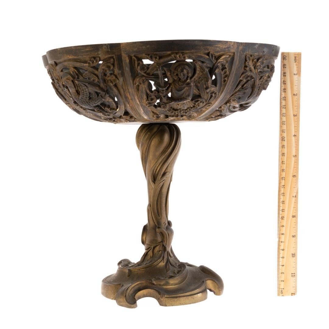 Antique Religious Ecclesiastical Gilt Bronze Centrepiece 19th Century photo for sale