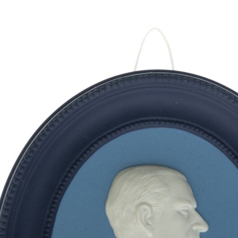 Wedgwood Blue Jasperware Ceramic Porcelain Prince Philip Portrait Medallion Plaque photo for sale