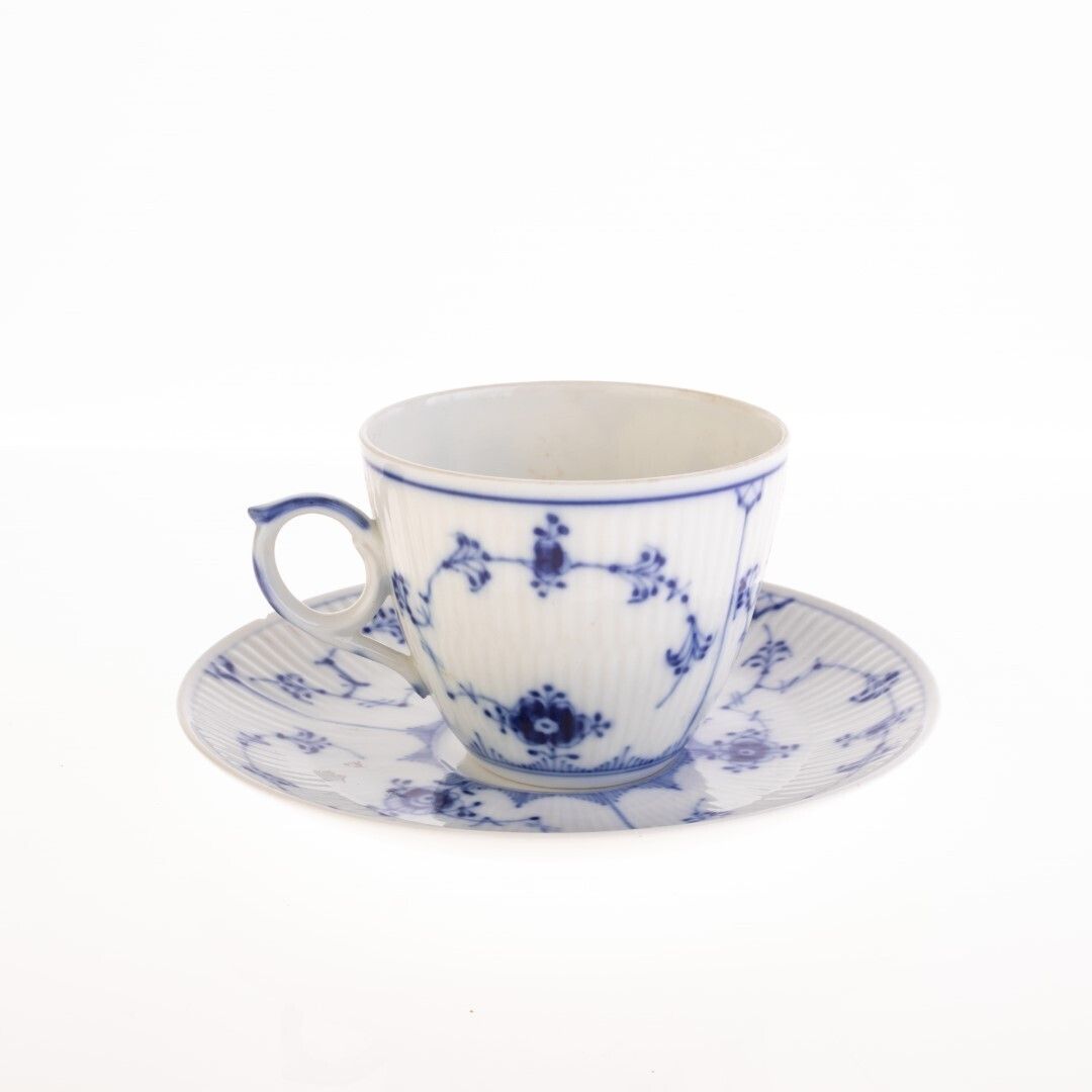 Antique Royal Copenhagen Porcelain Teacup With Saucer