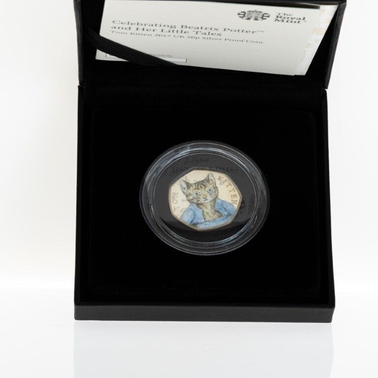 Uncirculated & Certified 2017 Royal Mint Tom Kitten Uk 50p Silver Coin From Beatrix Potter Series photo 65.0