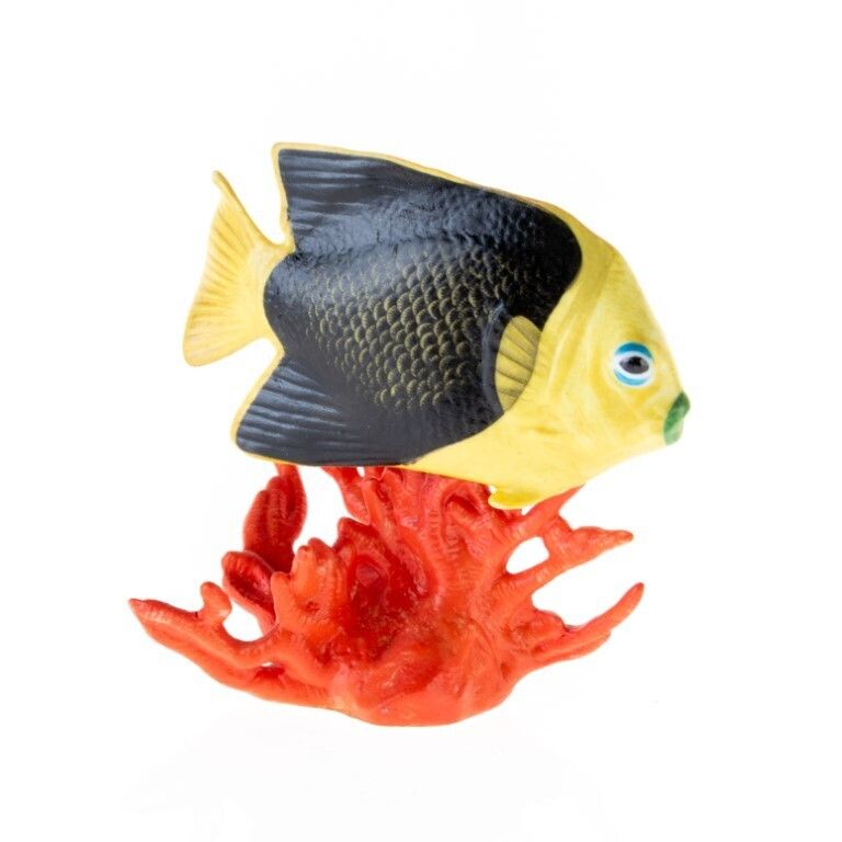Franklin Mint Hand Painted Fine Porcelain Exotic Fish Sculpture