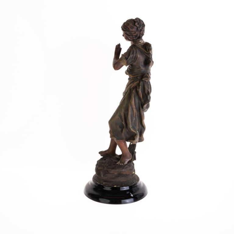 Antique French Bronzed Spelter “Siffleur” Sculpture After Moreau Late 19th Century photo Home Decor