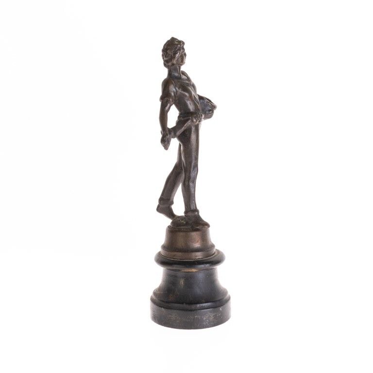 Antique French Bronzed Spelter Harvester Sculpture After Moreau Late 19th Century photo furniture