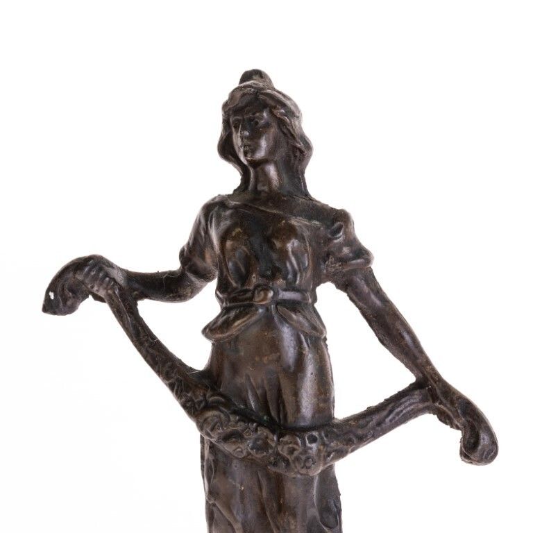 Antique French Bronzed Spelter Sculpture After Moreau Late 19th Century photo furniture