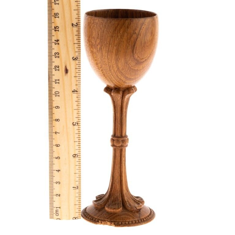 Antique Victorian Gothic Revival Hand Turned Treen Wood Goblet 19th Century photo 145.0