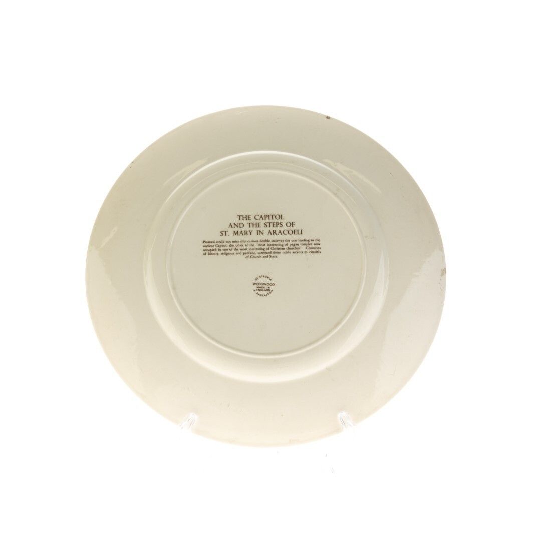 Late Art Deco Wedgwood Creamware Ceramic Pottery “The Capitol And The Steps Of St. Mary In Aracoali” Plate photo furniture