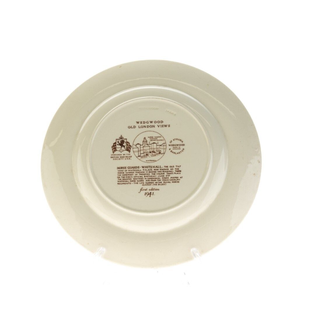Late Art Deco Wedgwood Creamware Ceramic Pottery “Old London Views – Horse Guards Of White Hall” Plate photo furniture