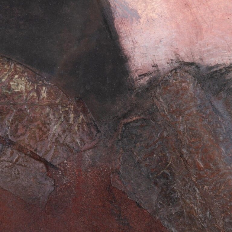 Mid Century Abstract Mixed Media Oil Painting photo Art