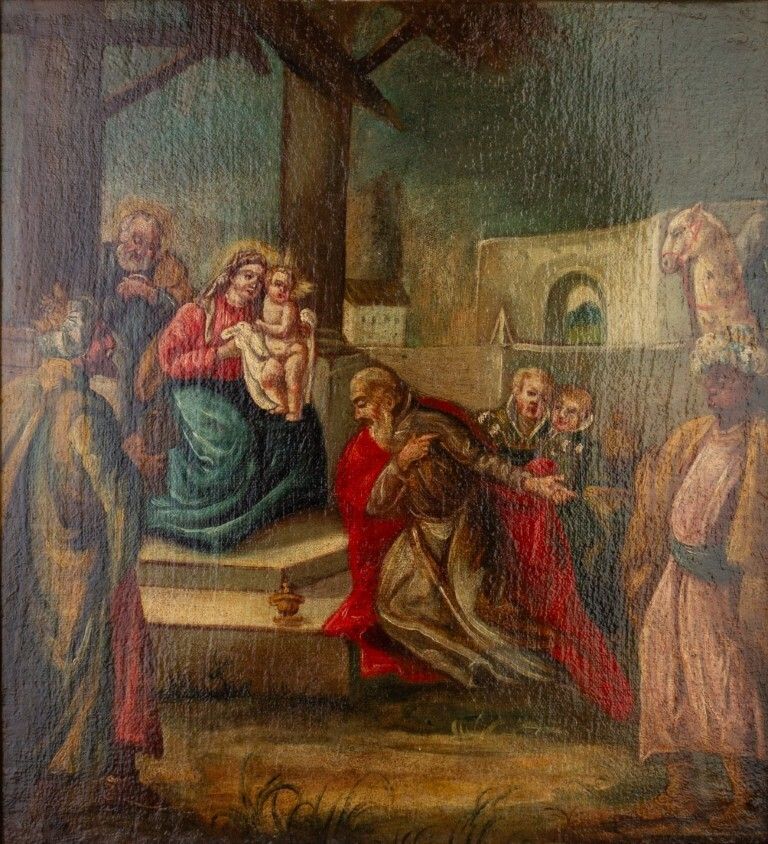 “Adoration Of The Magi” 17th Century Old Master Oil Painting