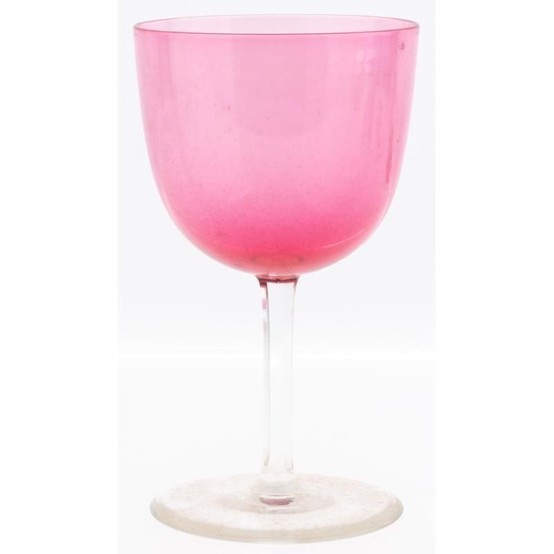 Antique Victorian Cranberry Wine Glass 19th Century