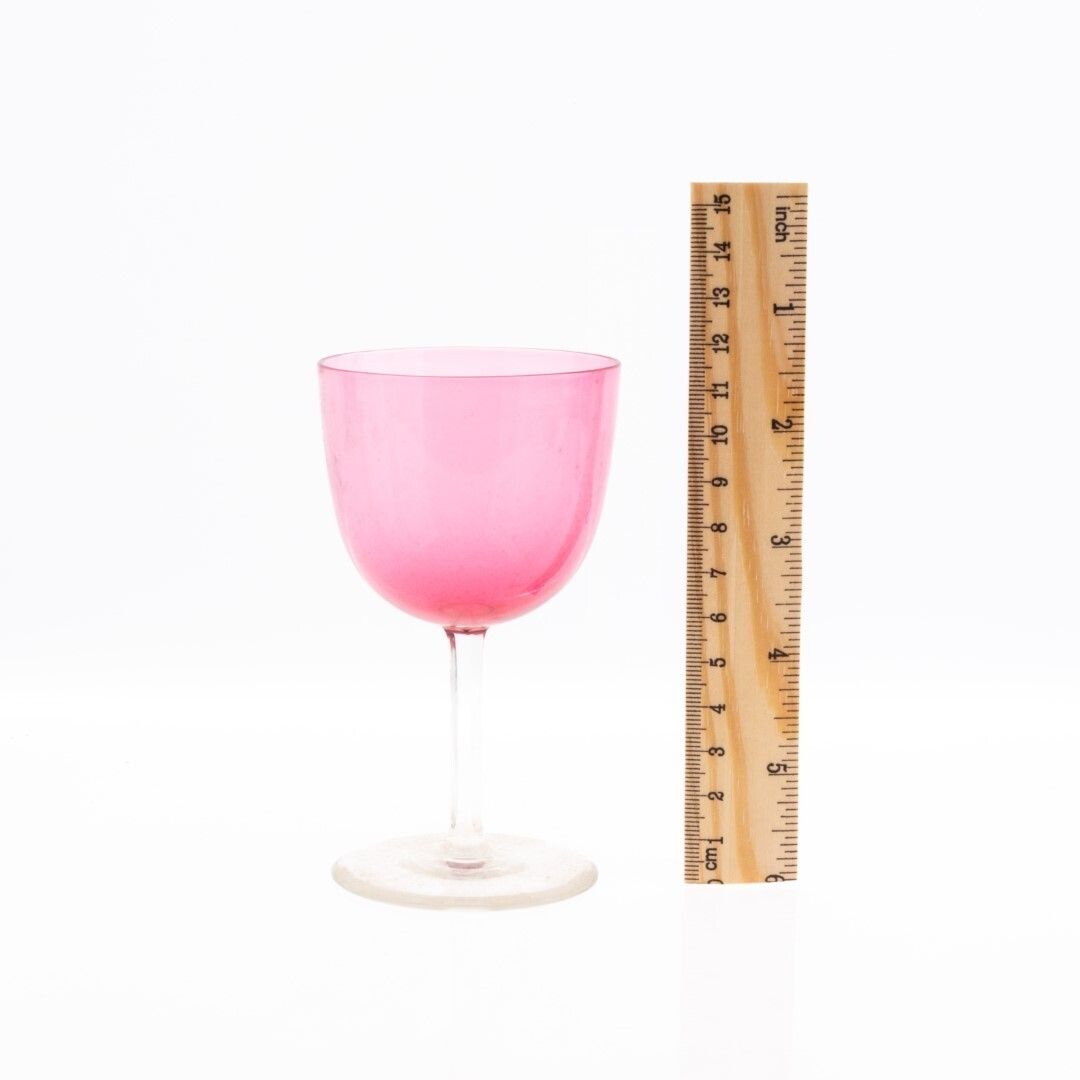 Antique Victorian Cranberry Wine Glass 19th Century photo furniture