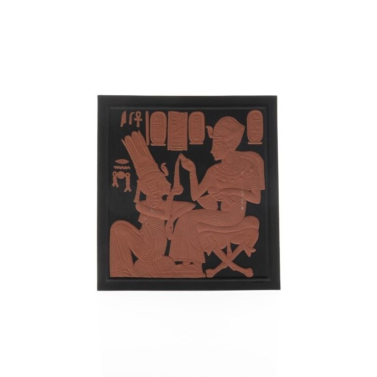 Limited Edition Wedgwood Black Basalt Jasperware & Terracotta Egyptian Style Wall Plaque
