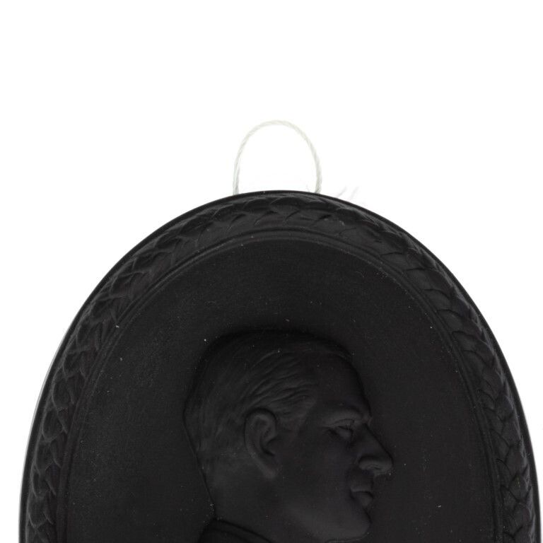 Wedgwood Black Basalt Jasperware Ceramic Porcelain Prince Philip Silver Wedding Portrait Medallion photo for sale