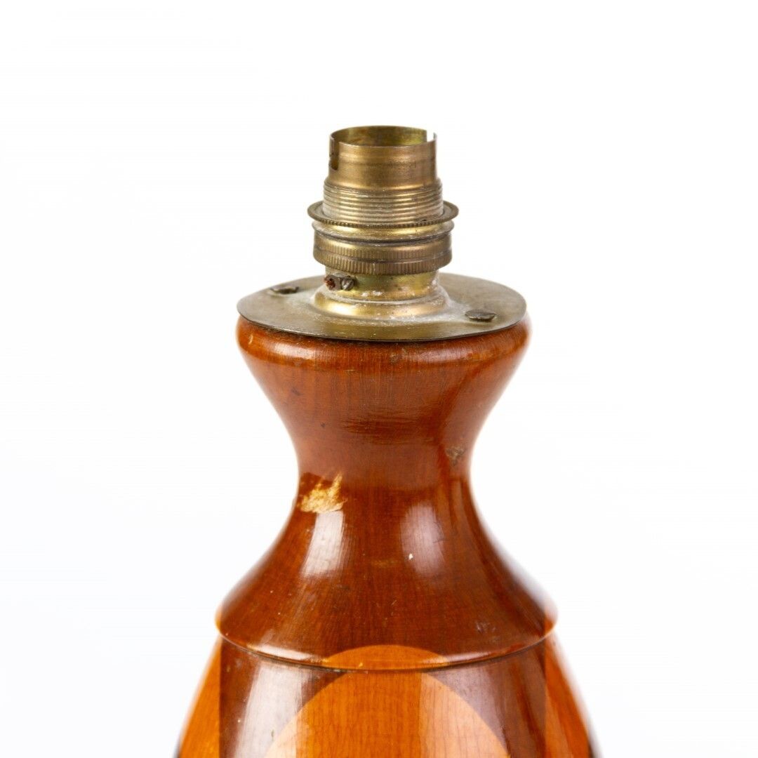 Large Pair Of 1930’s Art Deco Marquetry Inlaid Mahogany Rosewood Table Lamp Bases photo for sale